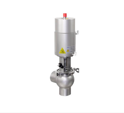 Válvula de desvio de assento único em aço inox 316L com posicionador pneumático para controle proporcional de fluxo