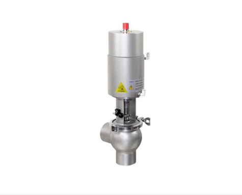 Válvula de desvio de assento único em aço inox 316L com posicionador pneumático para controle proporcional de fluxo