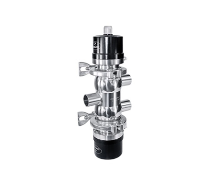 Bloco de válvulas de diafragma radial multivias em aço inox 316L usinado para controle de fluxos em processos farmacêuticos