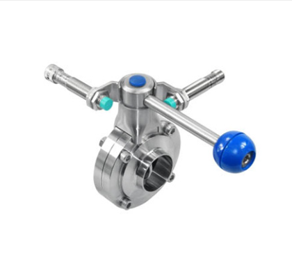 Válvula borboleta sanitária em aço inox equipada com posicionador para controle proporcional e preciso de fluxo