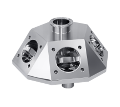 Válvula de diafragma multiportas radial modelo M-65A em aço inox 316L para sistemas de distribuição e mistura estéril