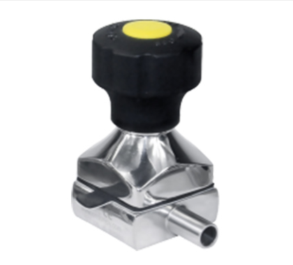 Mini válvula de diafragma manual em aço inox 316L para controle de fluidos de alta pureza e amostragem sanitária