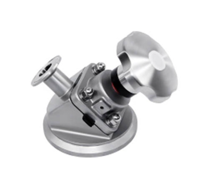 Válvula de diafragma manual para fundo de tanque em aço inox 316L, design sanitário com retenção zero para drenagem asséptica