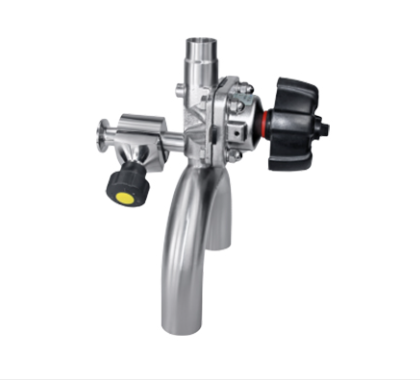 Válvula de diafragma de três vias tipo U em aço inox 316L para desvio de fluxo sem pernas mortas em sistemas sanitários