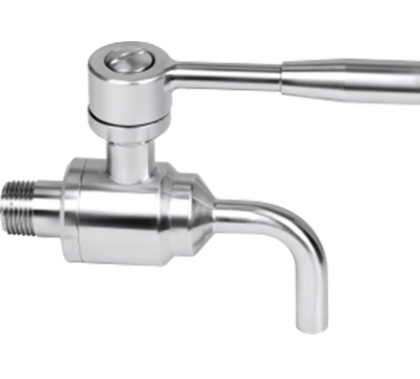 Mini válvula de esfera monobloco de 2 vias em aço inox 316L com alavanca borboleta reduzida para espaços compactos