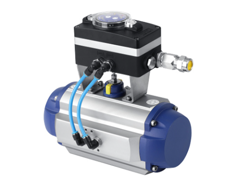Atuador pneumático horizontal rotativo para automação de válvulas borboleta e esfera em sistemas industriais de ar comprimido