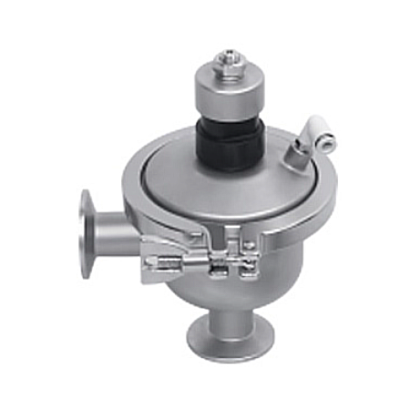 Mini válvula de manutenção de pressão constante (Mini CPM) em aço inox, design compacto para controle de pressão em sistemas laboratoriais e industriais reduzidos