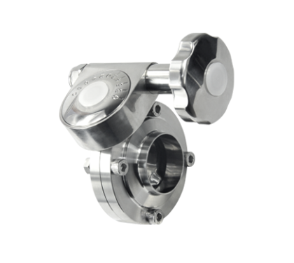 Válvula borboleta em aço inox 316L com manopla para regulagem milimétrica e controle preciso de fluxo