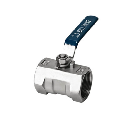 Válvula de esfera manual em aço inox 316L com extremidades em rosca fêmea para bloqueio rápido de fluidos em redes industriais