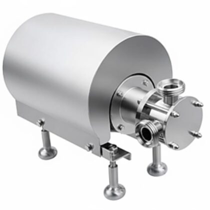 Bomba de impulsor flexível sanitária em aço inox, autoescorvante, projetada para deslocamento positivo suave de fluidos sensíveis na indústria