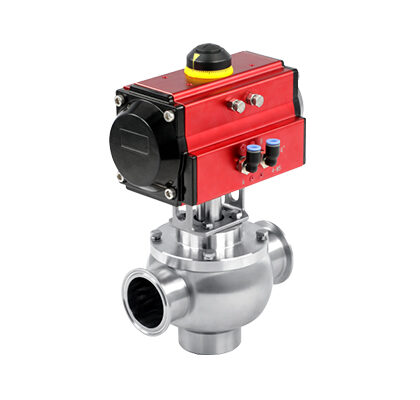Válvula de disco em arco sanitária em aço inox 316L série PX-ARC para sistemas com limpeza PIG e tubulações industriais complexas