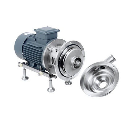 Bomba centrífuga sanitária compacta em aço inox com rotor fechado, série PX-BS, indicada para transferência de bebidas e alimentos em pequenas e médias indústrias