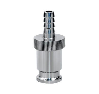Válvula de amostragem reta em aço inox 316L com abertura interna e vedação PTFE para coleta segura em tanques e processos farmacêuticos