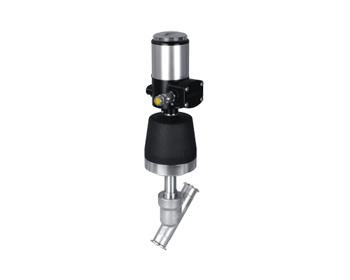 Válvula de Sede Inclinada Pneumática com Sensor e Controle 24V Inox 316L - Imagem 4
