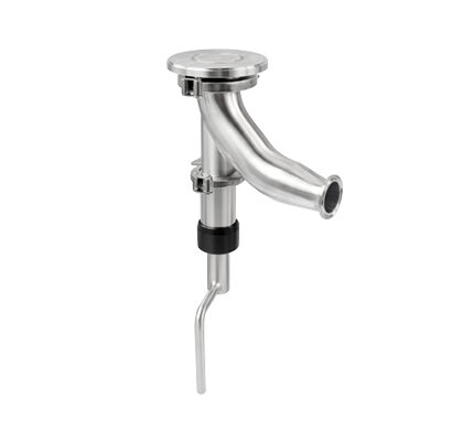 Válvula de sede manual para fundo de tanque em aço inox 316L, ideal para drenos estéreis e tanques de leite série PX-TBV