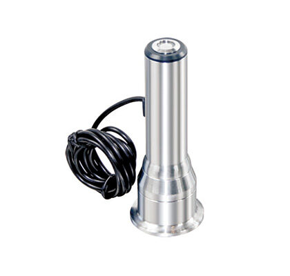 Luminária LED para visor de fluxo série PX-SGL em aço inox, disponível com conexão clamp ou solda para inspeção sanitária