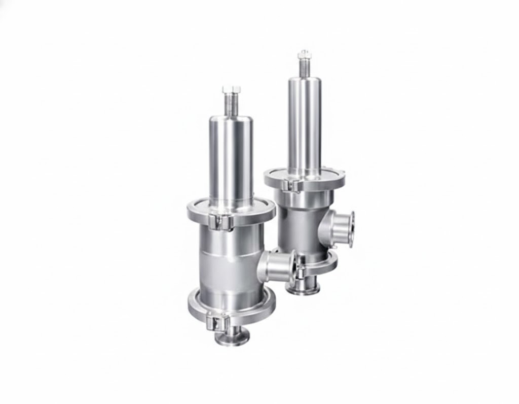 Válvula redutora e reguladora de pressão sanitária em aço inox 316L, série PX-PRV, para controle de fluxo e vapor em linhas industriais de grande porte
