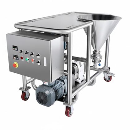Unidade misturadora e homogeneizadora sanitária industrial em aço inox 316L, série PX-PMTU21, para processamento de emulsões e sólidos-líquidos