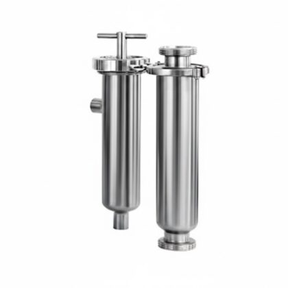 Filtro sanitário em aço inox série PX-SF para remoção de partículas sólidas em linhas de produção industrial