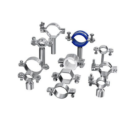 Suporte para tubulação sanitária em aço inox série PX-PH para fixação e sustentação de linhas industriais