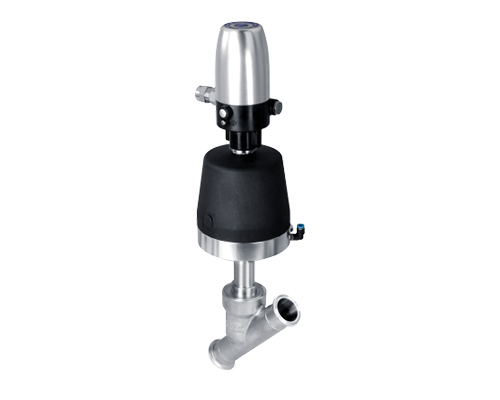 Válvula de Sede Inclinada Pneumática com Sensor e Controle 24V Inox 316L - Imagem 3